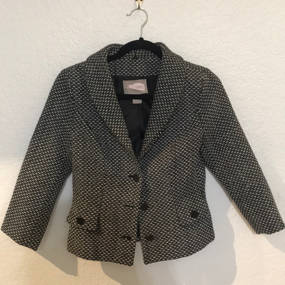 Wool-blend jacket with detachable faux fur collar - Picture 4 of 5
